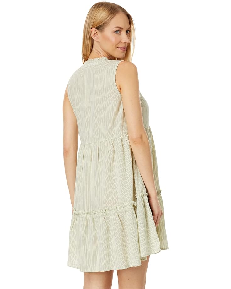 Платье Mod-o-doc Mini Stripe Gauze Tiered Summer Stripe Dress, цвет Sage