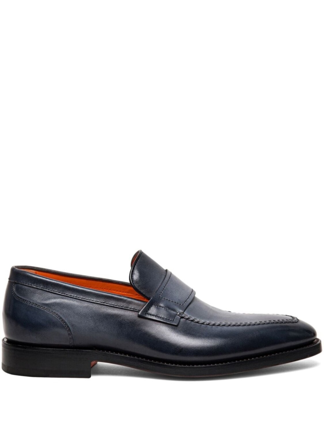 

Пенни-лоферы Santoni из кожи с миндалевидным носком, синий