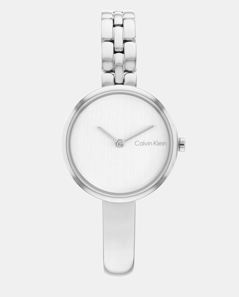 эффектный браслет со звеньями kalinka Женские часы Bangled 25200278 из стали Calvin Klein, серебро