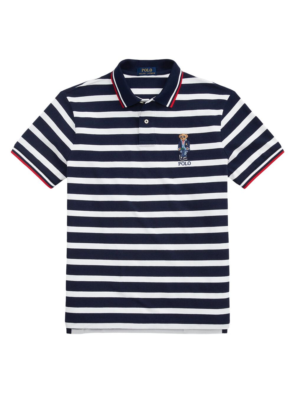 

Полосатая рубашка-поло Polo Ralph Lauren, белый