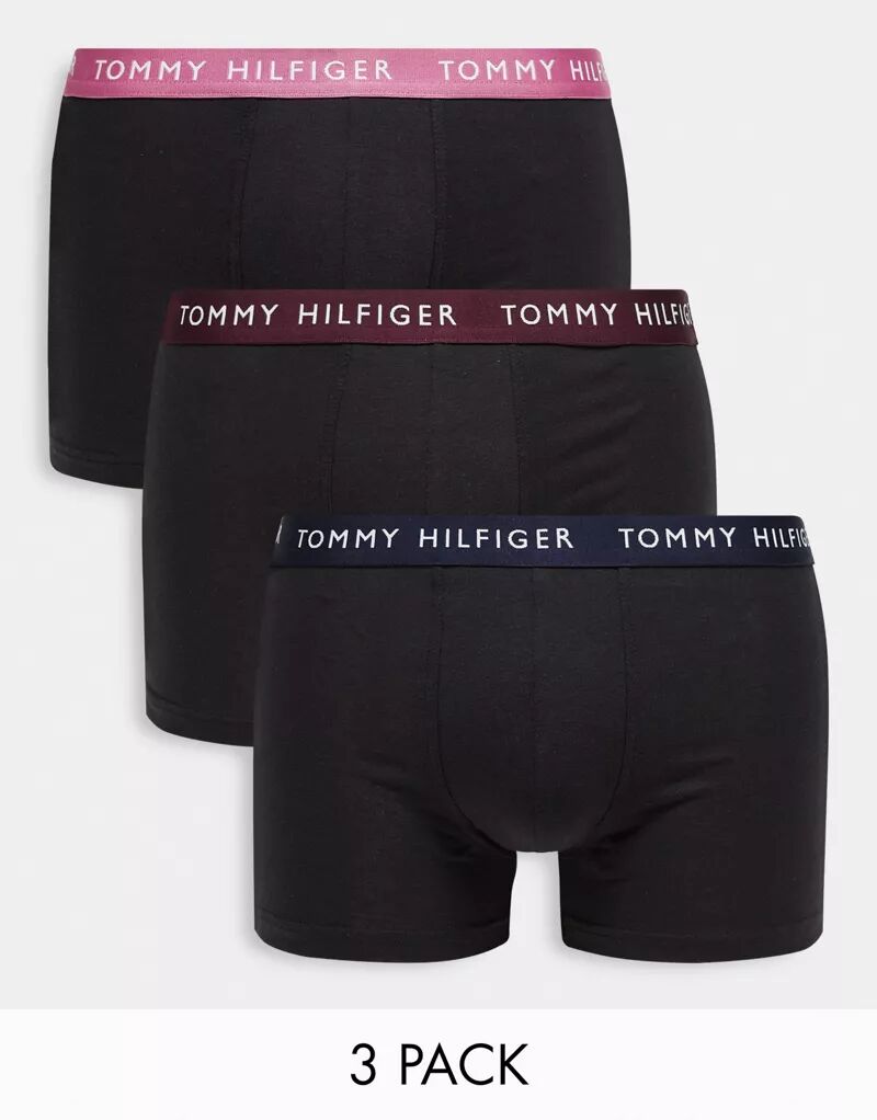 

Комплект из трех трусов Tommy Hilfiger темно-синего цвета с фиолетовым и синим поясом