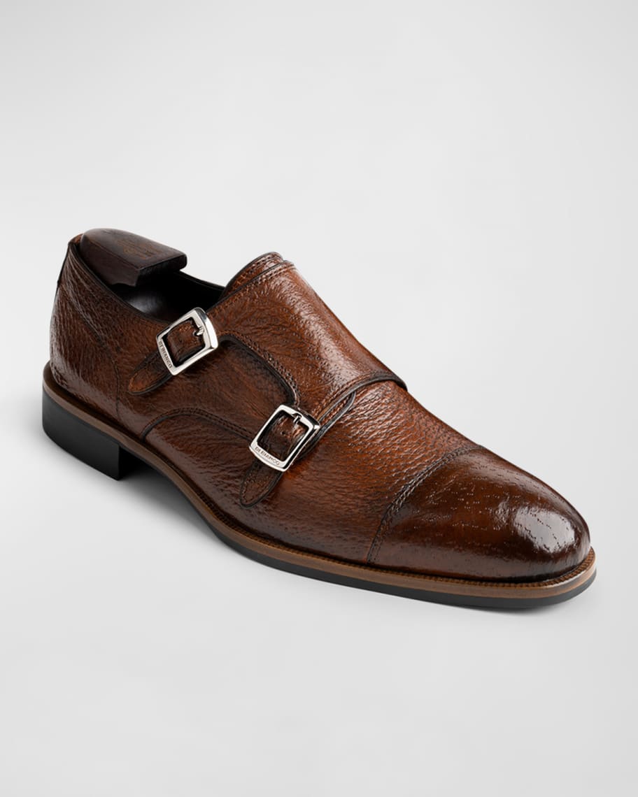 

Мужские кожаные лоферы Isernia с двумя ремешками Monk Strap di Bianco