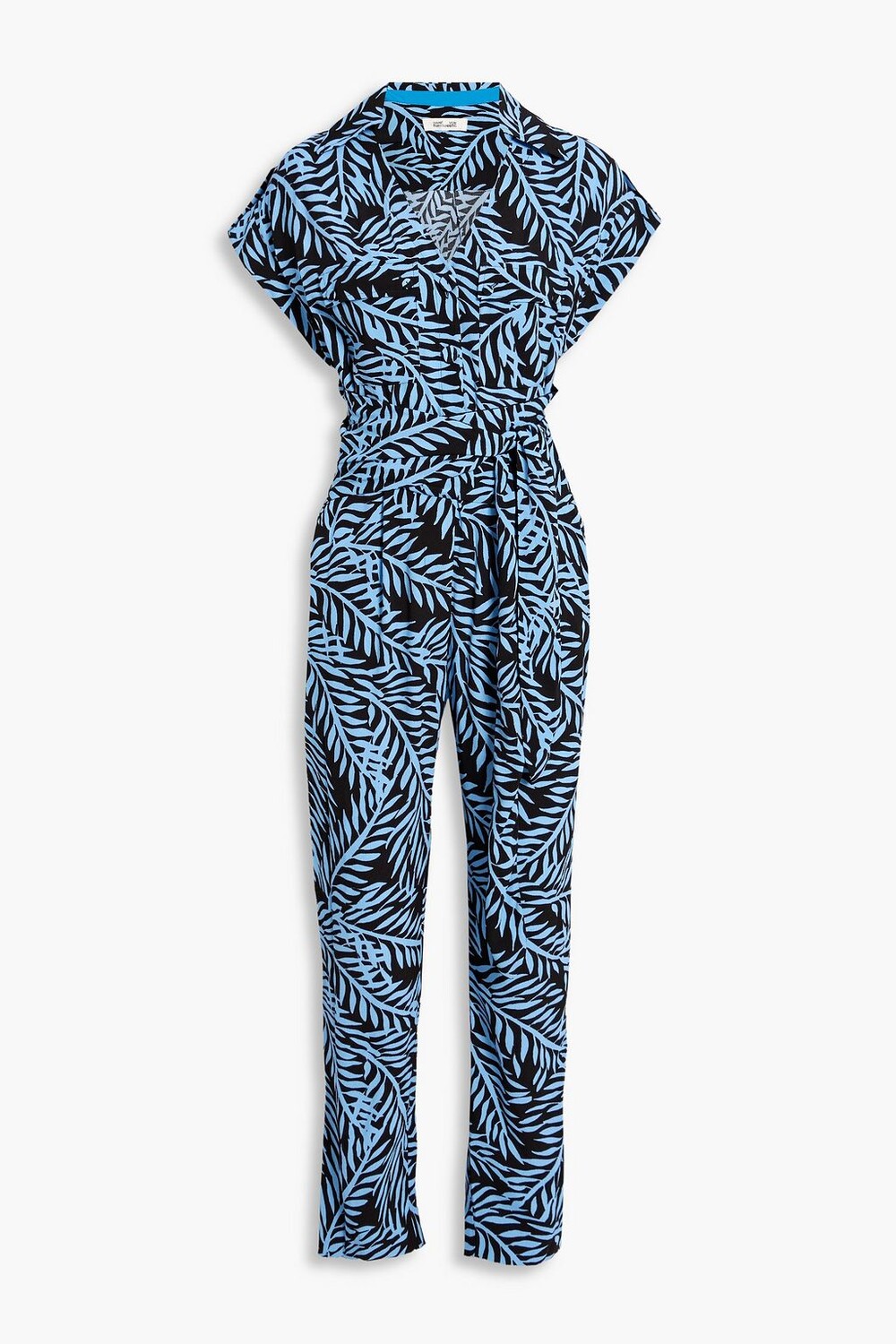 

Креповый комбинезон Benji с принтом DIANE VON FURSTENBERG, лазурный