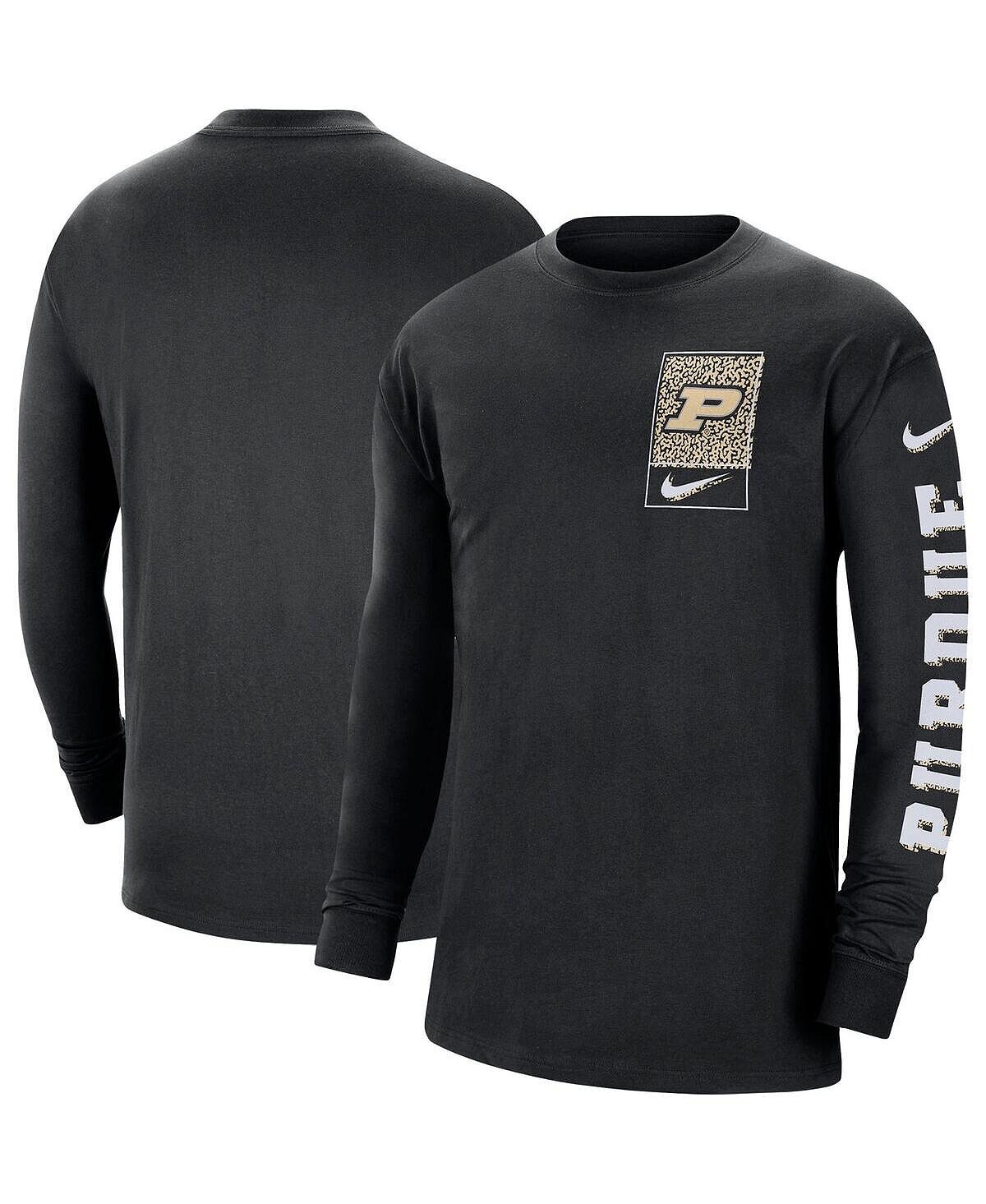 

Мужская черная футболка Purdue Boilermakers Seasonal Max90 2-Hit с длинным рукавом Nike