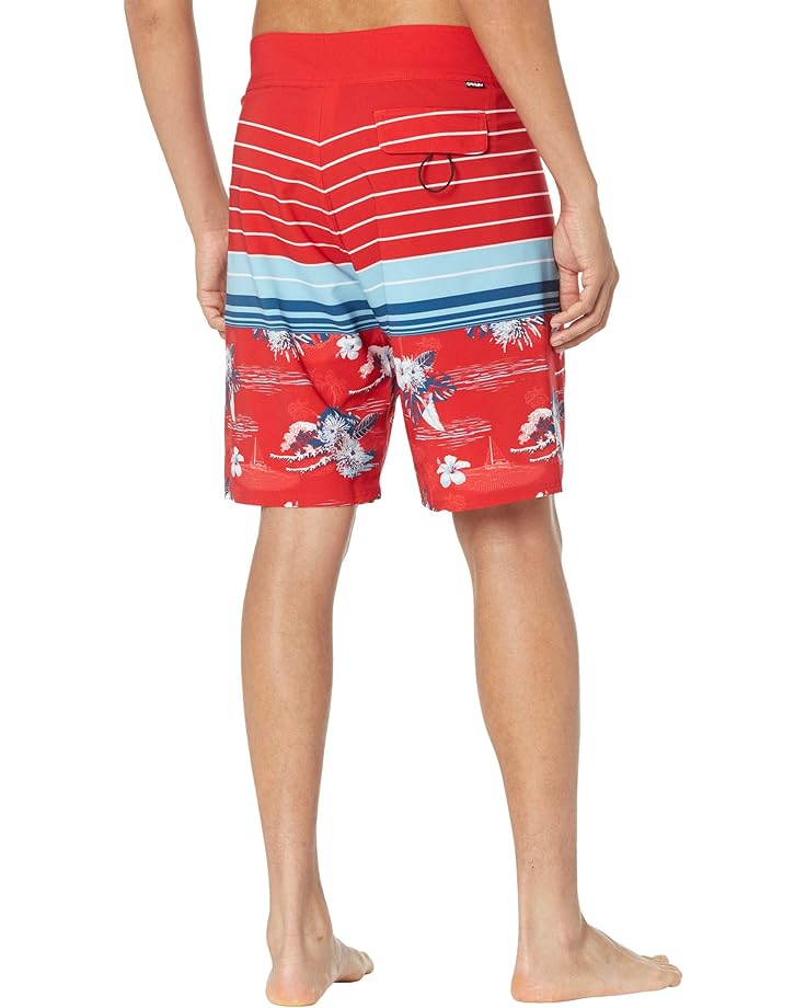 Шорты для плавания Oakley Retro Bloom 20 Boardshorts, цвет Redline Hawaii/Stripe redline