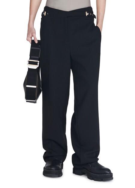 

Брюки интерлок из шерсти Dion Lee, черный