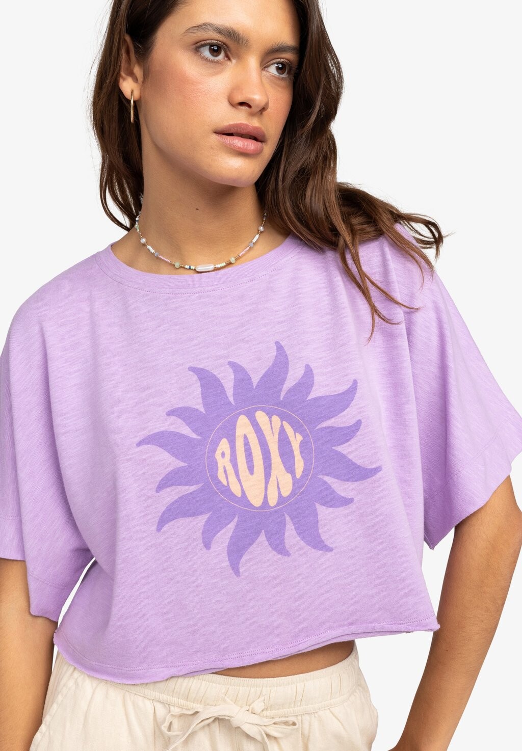 

Футболка с принтом TIKI SURF Roxy, цвет purple