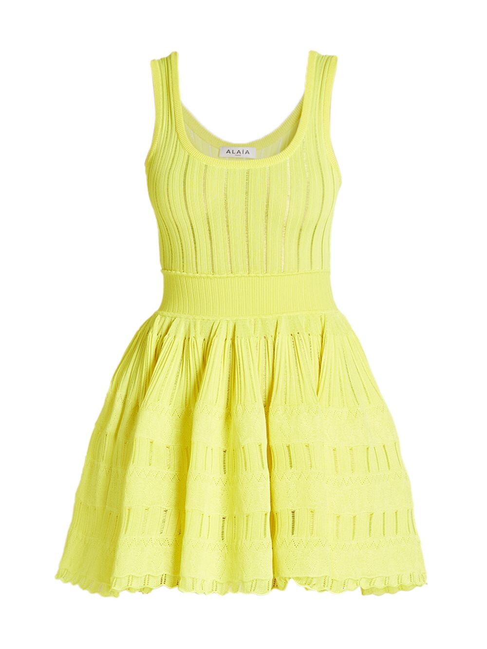 

Платье с фигурной юбкой из эластичного трикотажа Alaïa