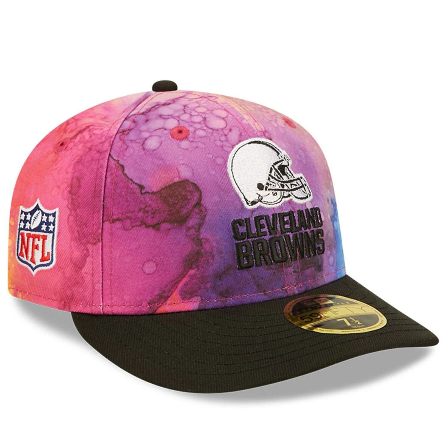 

Мужская кепка New Era Pink/Black Cleveland Browns 2022 NFL Crucial Catch Low Profile 59FIFTY