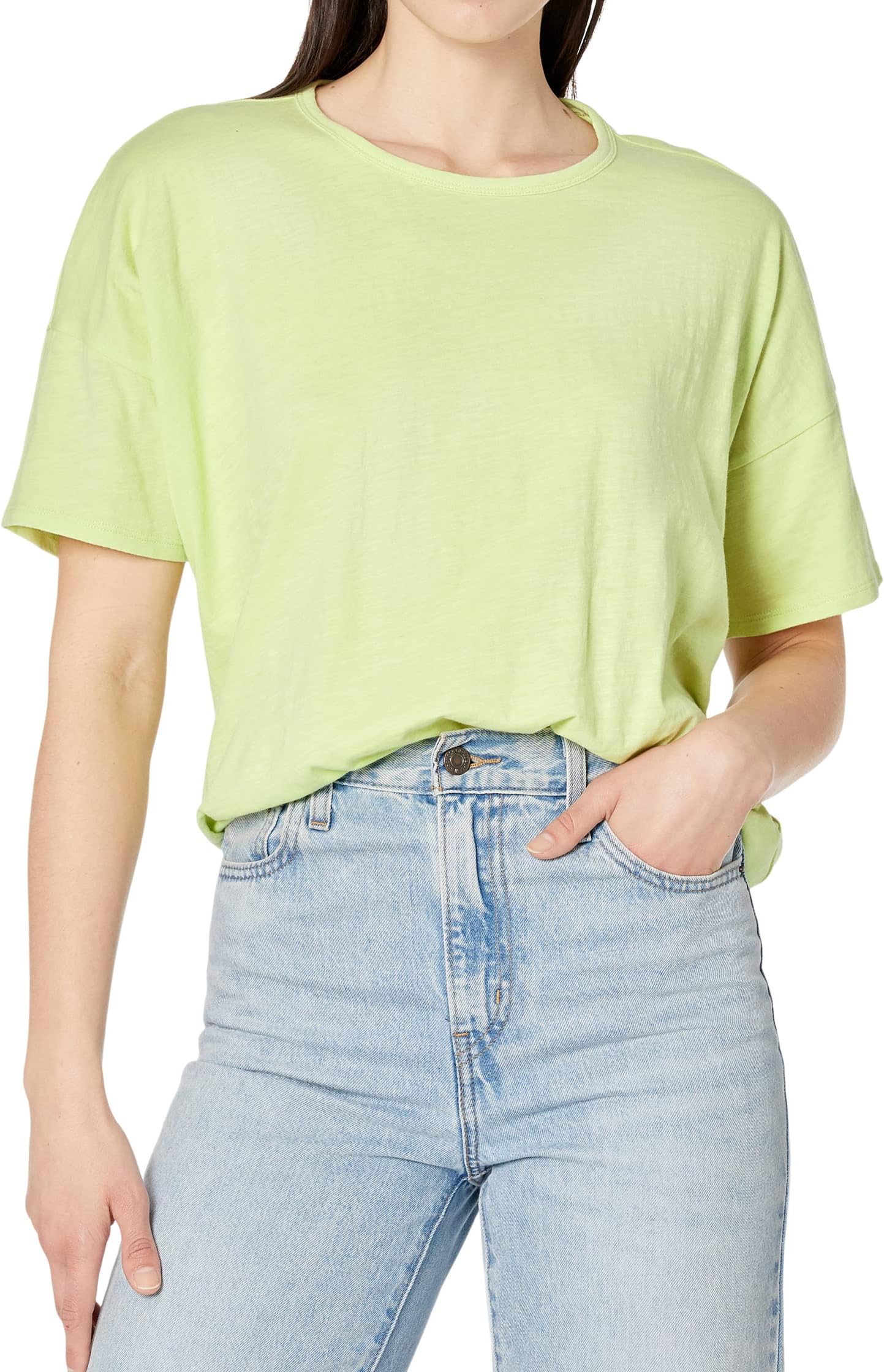 Свободная футболка с круглым вырезом Eileen Fisher, цвет Honeydew