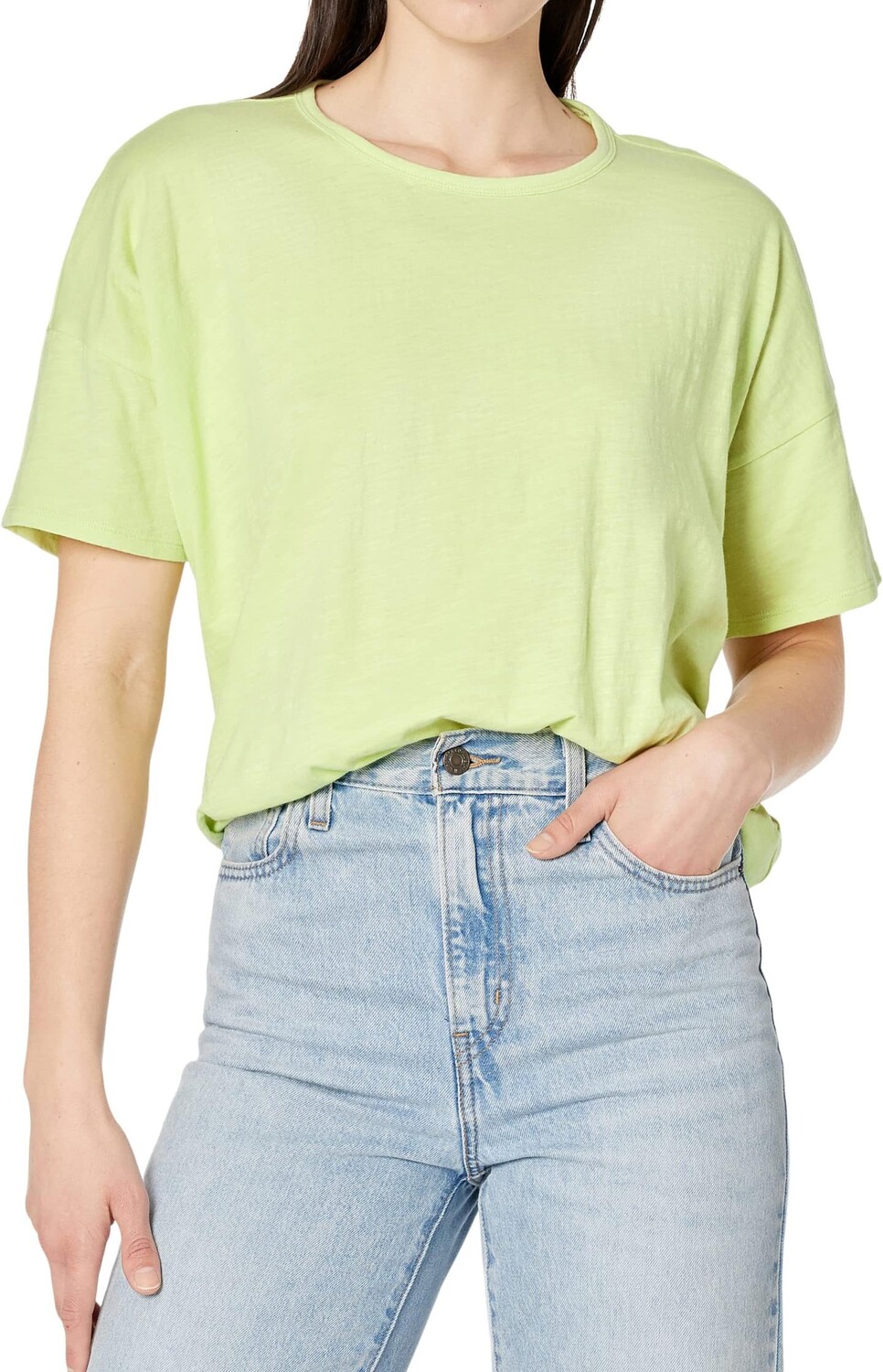 

Свободная футболка с круглым вырезом Eileen Fisher, цвет Honeydew