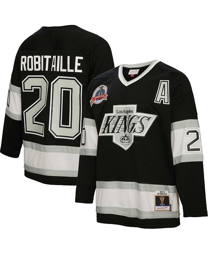 

Мужская черная футболка Luc Robitaille Los Angeles Kings 1992 Blue Line Player Mitchell & Ness, черный