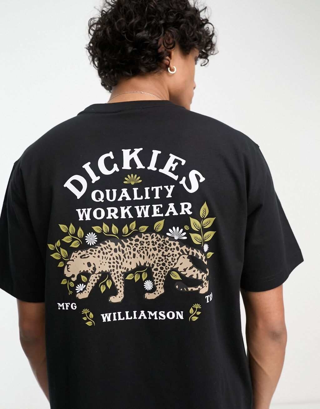 

Черная футболка с леопардовым принтом Dickies fort lewis, Черный
