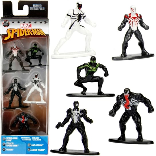 Набор нано-металлических фигурок Marvel Spiderman из 5 металлических фигурок Jada