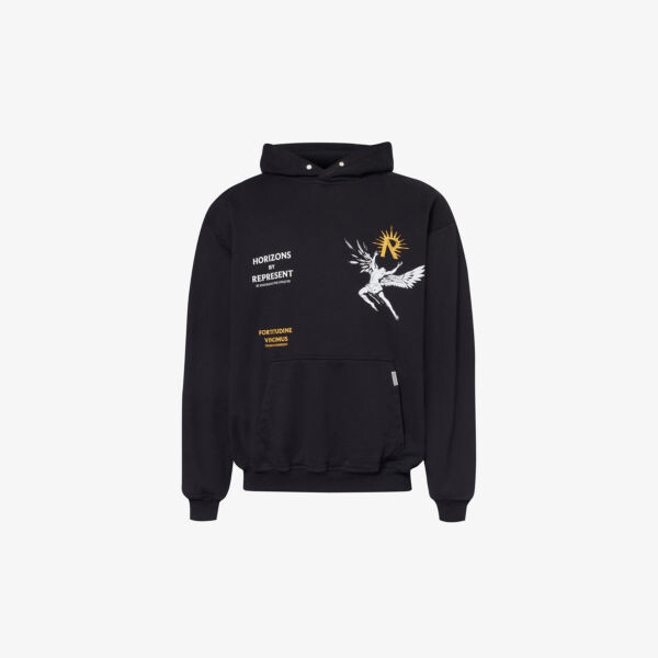 

Худи из хлопкового джерси с графичным принтом icarus Represent, черный