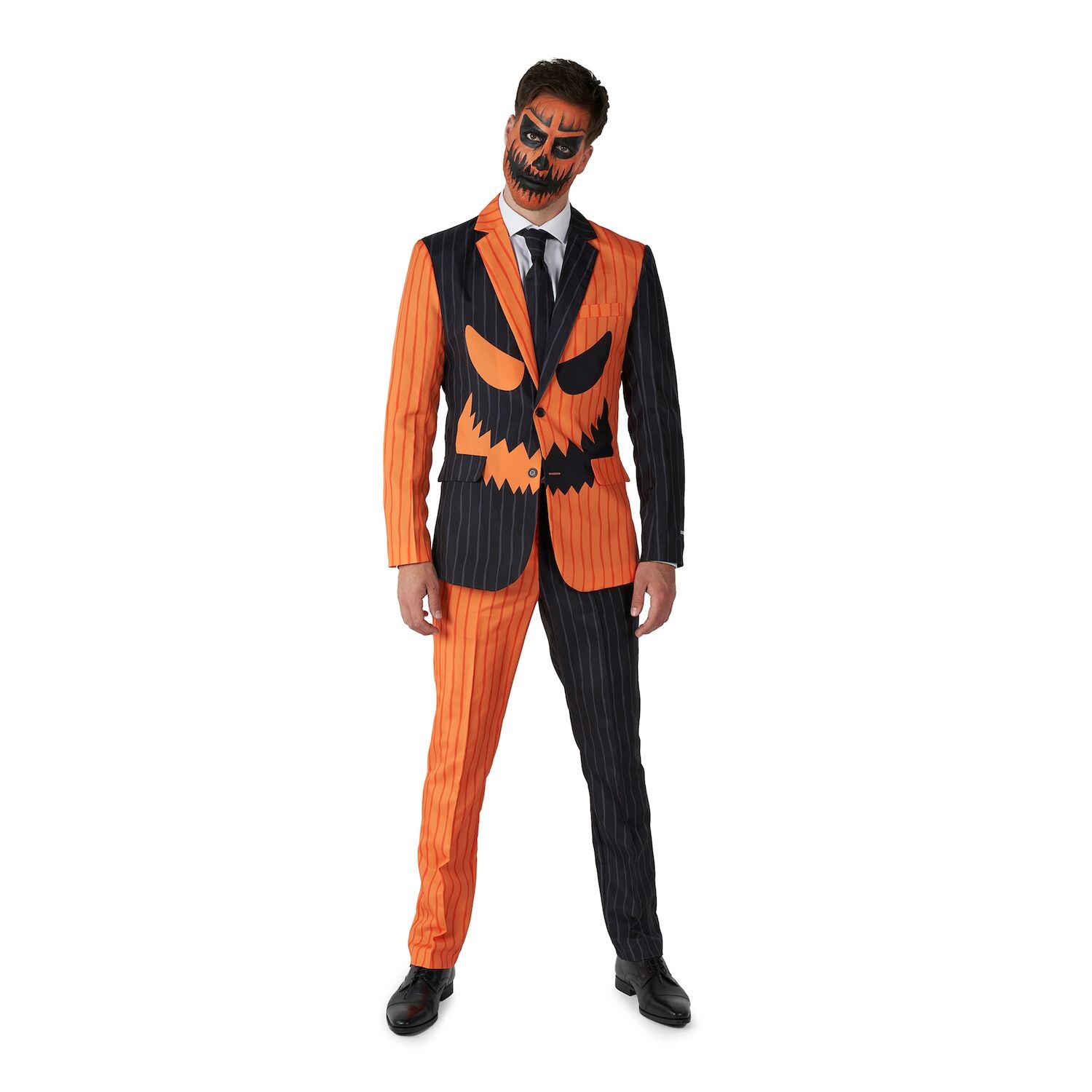 

Мужской костюм Meister Jack-O-Lantern в тонкую полоску Suitmeister
