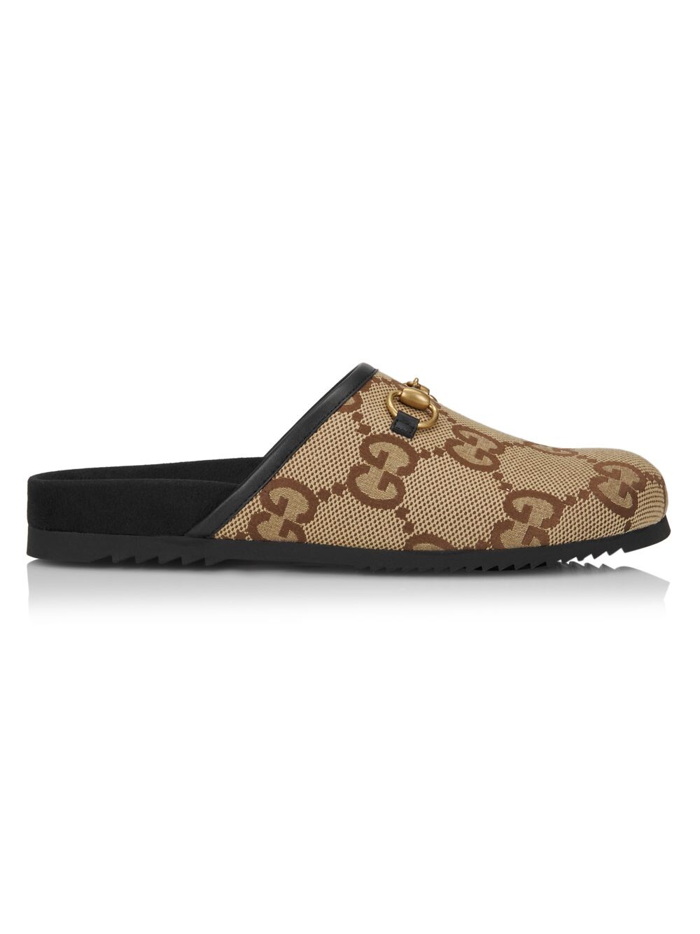 

Мюли River с монограммой и принтом Gucci, кэмел