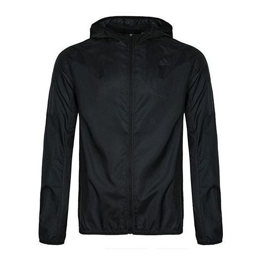 Куртка adidas Own The Run Jkt Running Athleisure Casual Sports hooded Zipper Jacket Black, черный