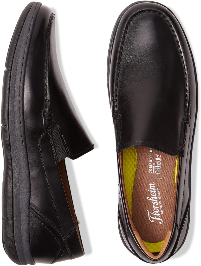 

Лоферы Central Moc Toe Venetian Loafer Florsheim, цвет Black Smooth Leather