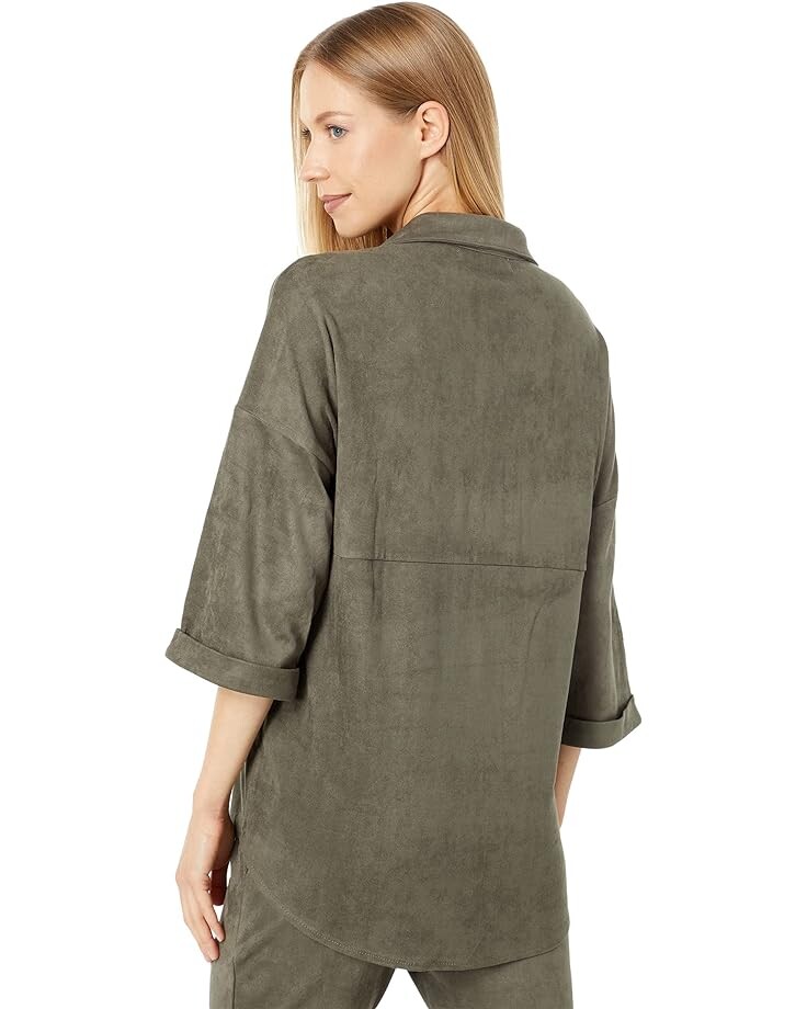 

Рубашка Bishop + Young Cozy Suede Snap Front Shirt, цвет Ivy