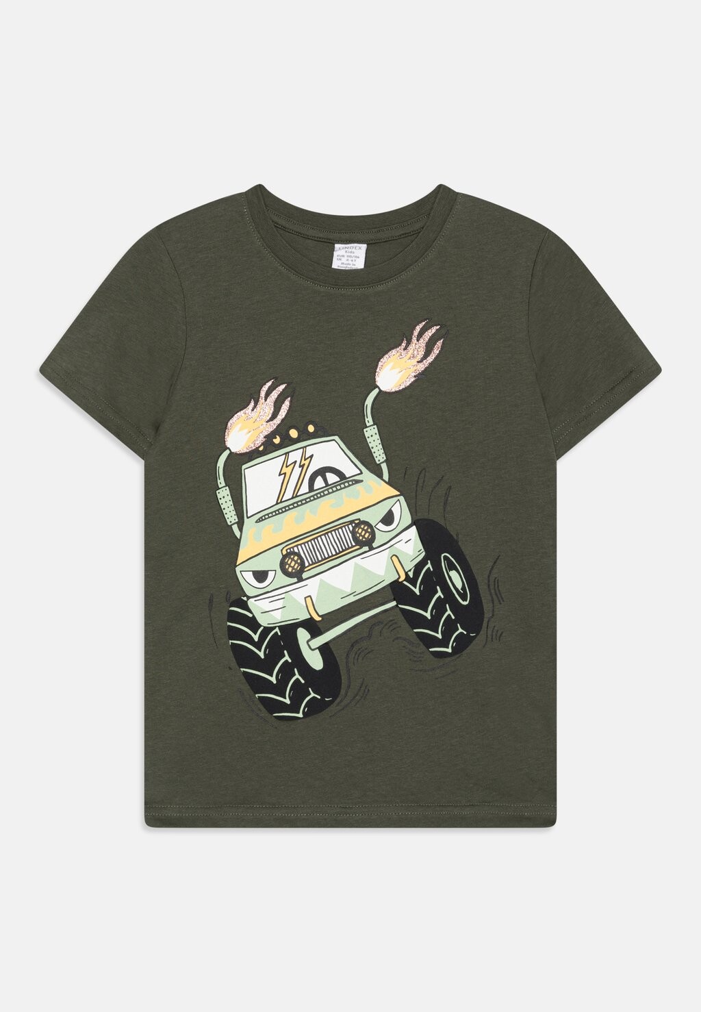 Футболка с принтом MONSTERTRUCK Lindex, цвет dark dusty khaki