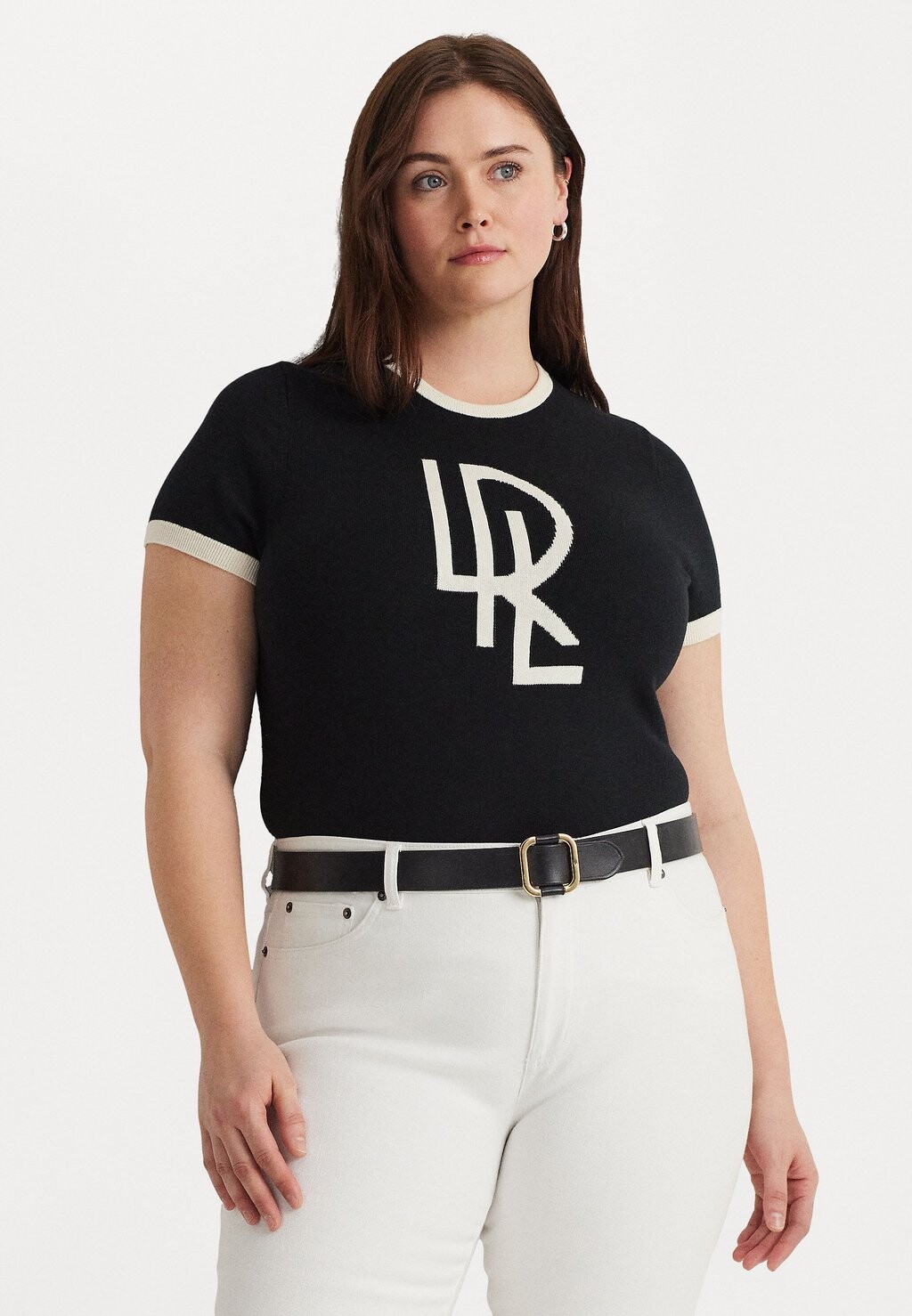 Футболка с принтом EYELAH SHORT SLEEVE Lauren Ralph Lauren Woman, черный полусапоги lauren ralph lauren artizan черный