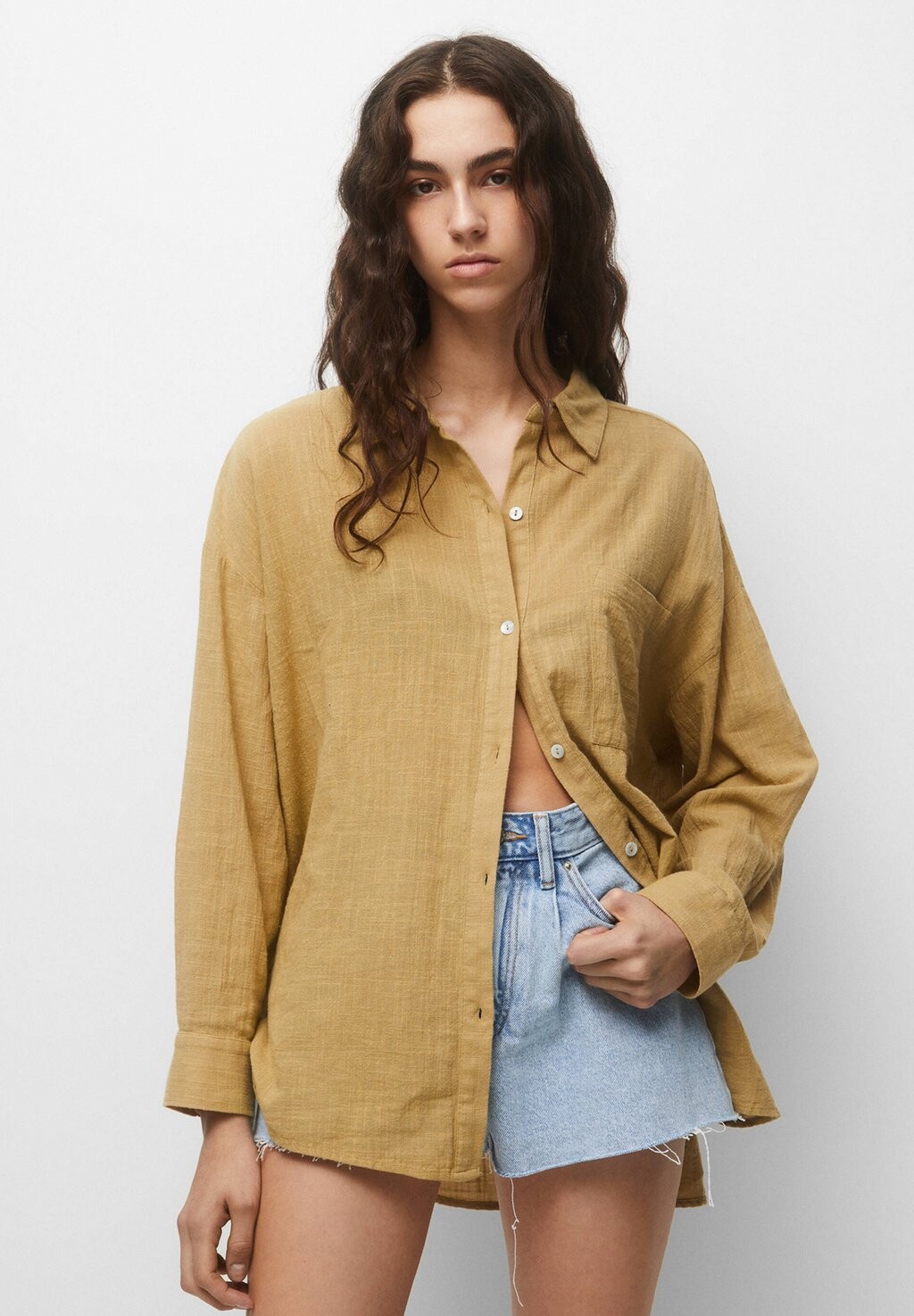 

Рубашка PULL&BEAR, зеленый