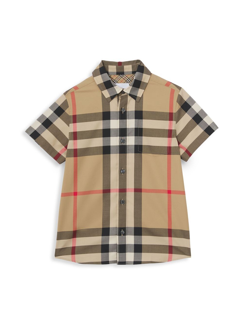 

Рубашка оверсайз в винтажную клетку с короткими рукавами Little Boy's & Boy's Owen Burberry