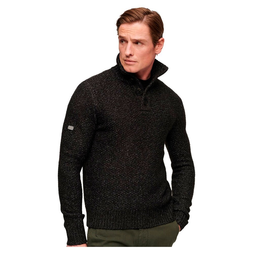 

Свитер Superdry Chuncky Button High Neck, черный