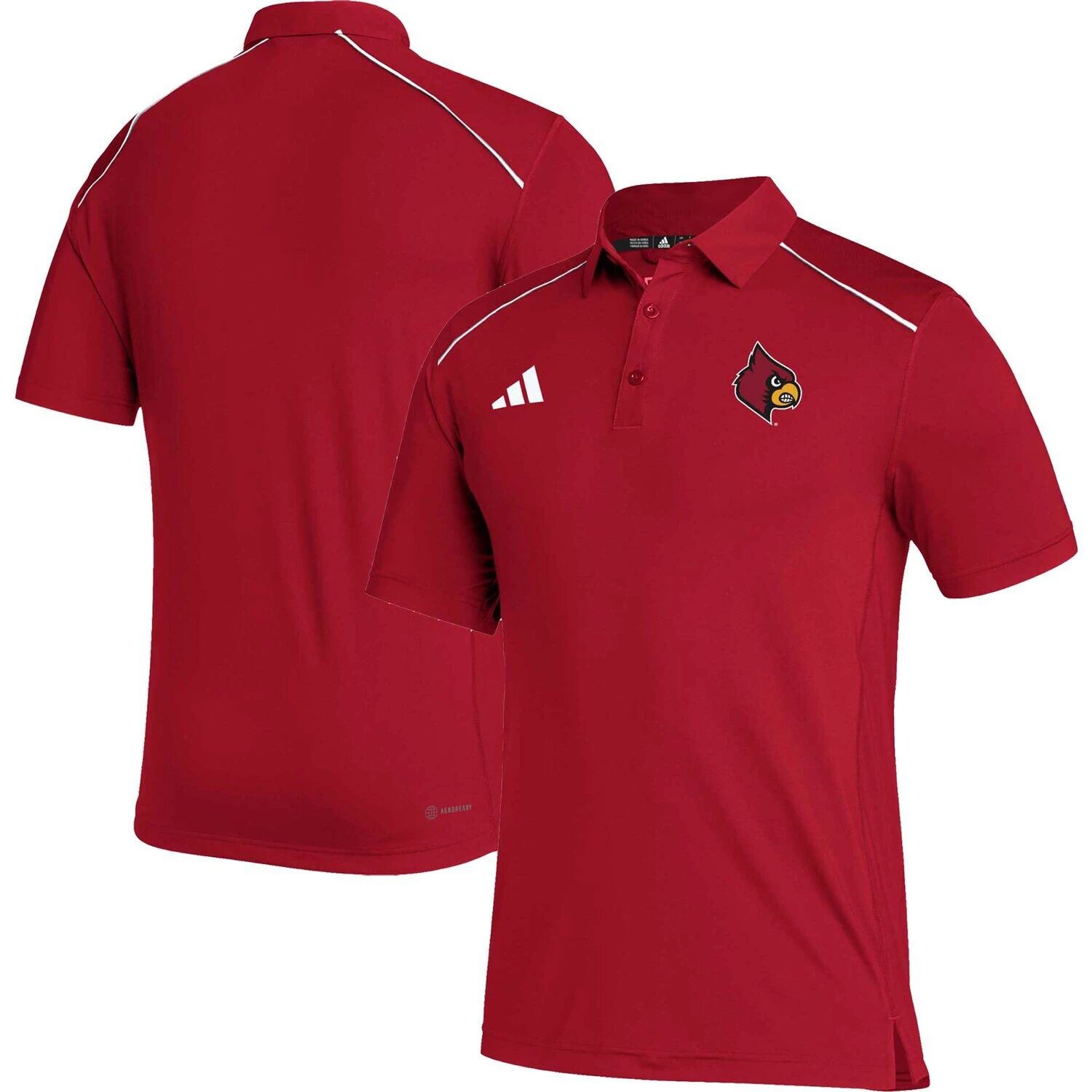 

Мужская красная рубашка-поло Louisville Cardinals Coaches AEROREADY adidas, Красный