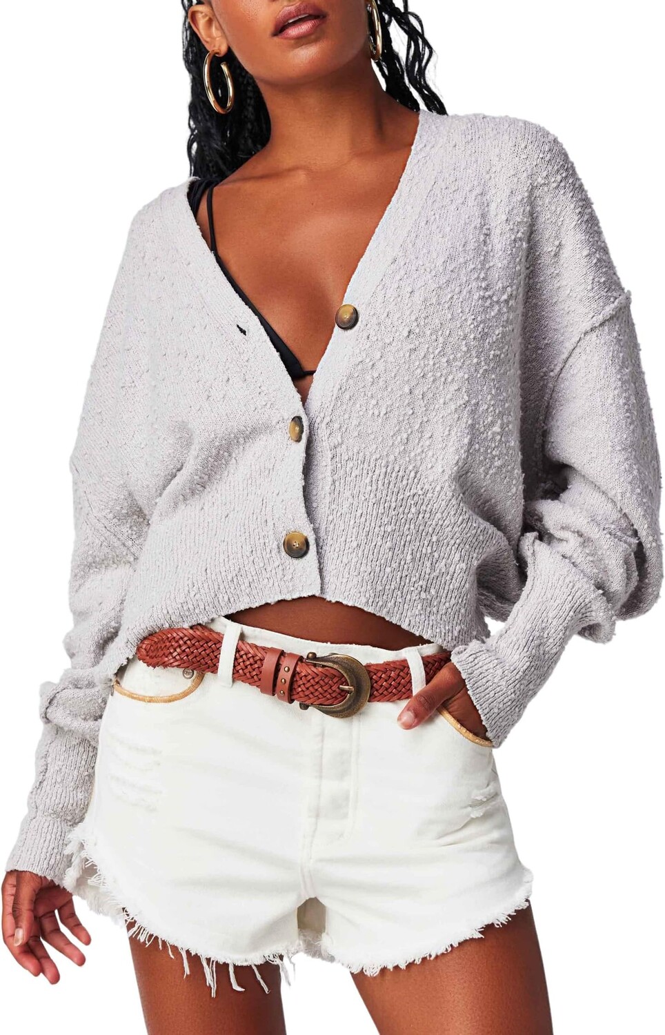 

Свитер Found My Friend Cardi Free People, цвет Misty Morning