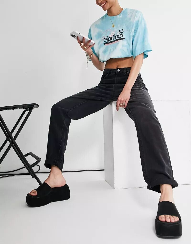 

Свободные джинсы Mom DTT Tall Veron черного цвета Don't Think Twice