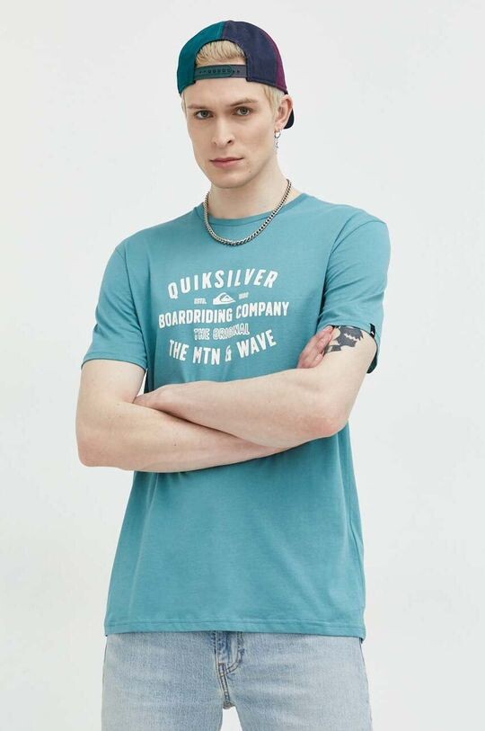 

Хлопковая футболка Quiksilver, бирюзовый, Зеленый