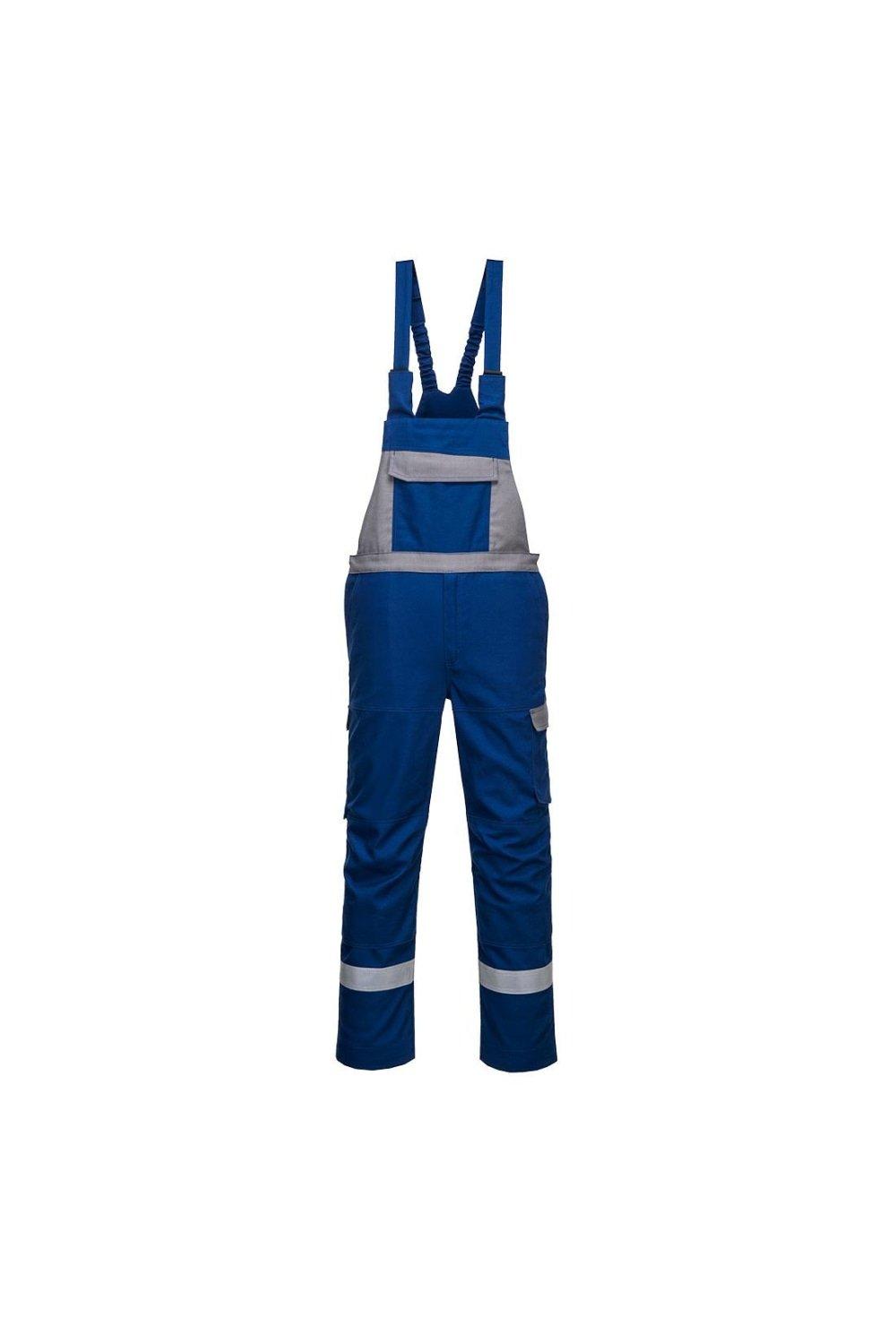 Двухцветные брюки с нагрудником и подтяжками Bizflame Ultra Portwest, синий