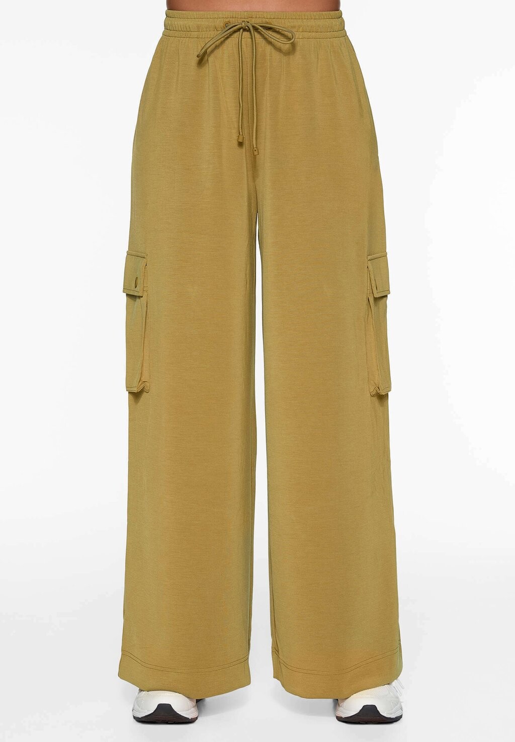 

Брюки SOFT WIDE-LEG WITH POCKETS OYSHO, цвет beige