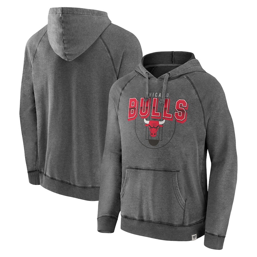 

Пуловер с капюшоном Fanatics Branded Chicago Bulls, серый