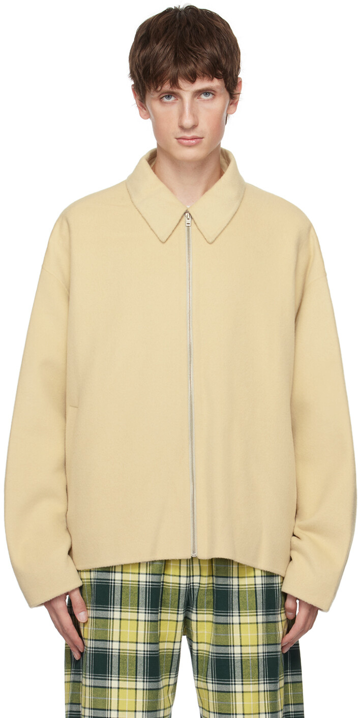 

Бежевая овсяная куртка на молнии Acne Studios, Бежевый