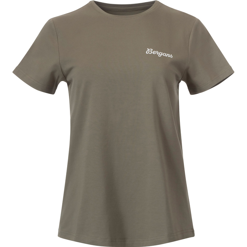 цена Женская футболка Nordmarka с принтом из органического хлопка Bergans, оливковый