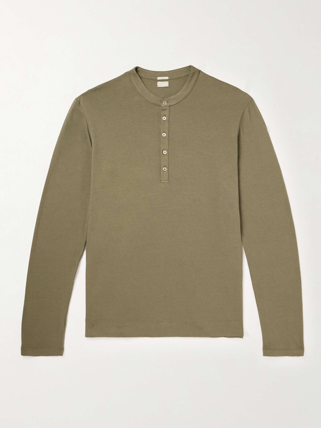 

Футболка Henley из смеси хлопка и кашемира MASSIMO ALBA, зеленый