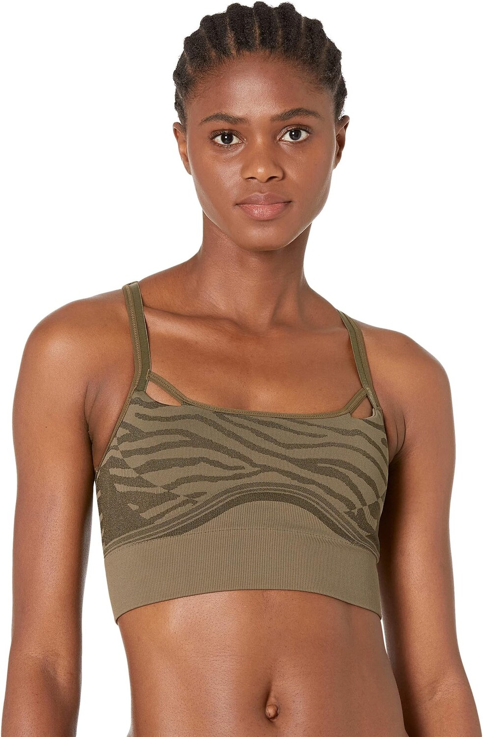

Бюстгальтер adidas by Stella McCartney Truepurpose Seamless Light Support Bra GU9400, цвет Dark Khaki
