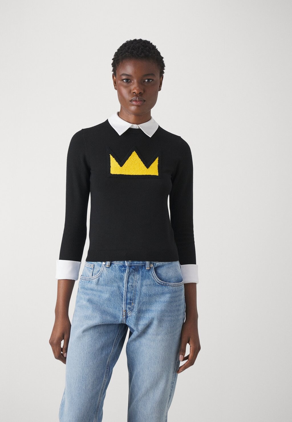 

Свитер Porla Collared Alice + Olivia, черный