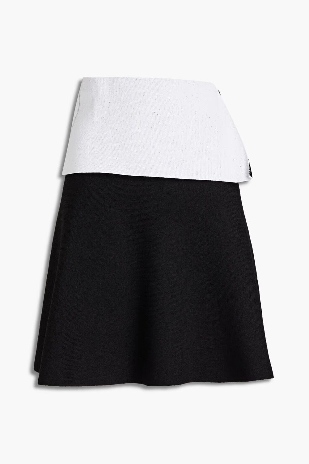 

Двухцветная мини-юбка из понте Proenza Schouler, черный