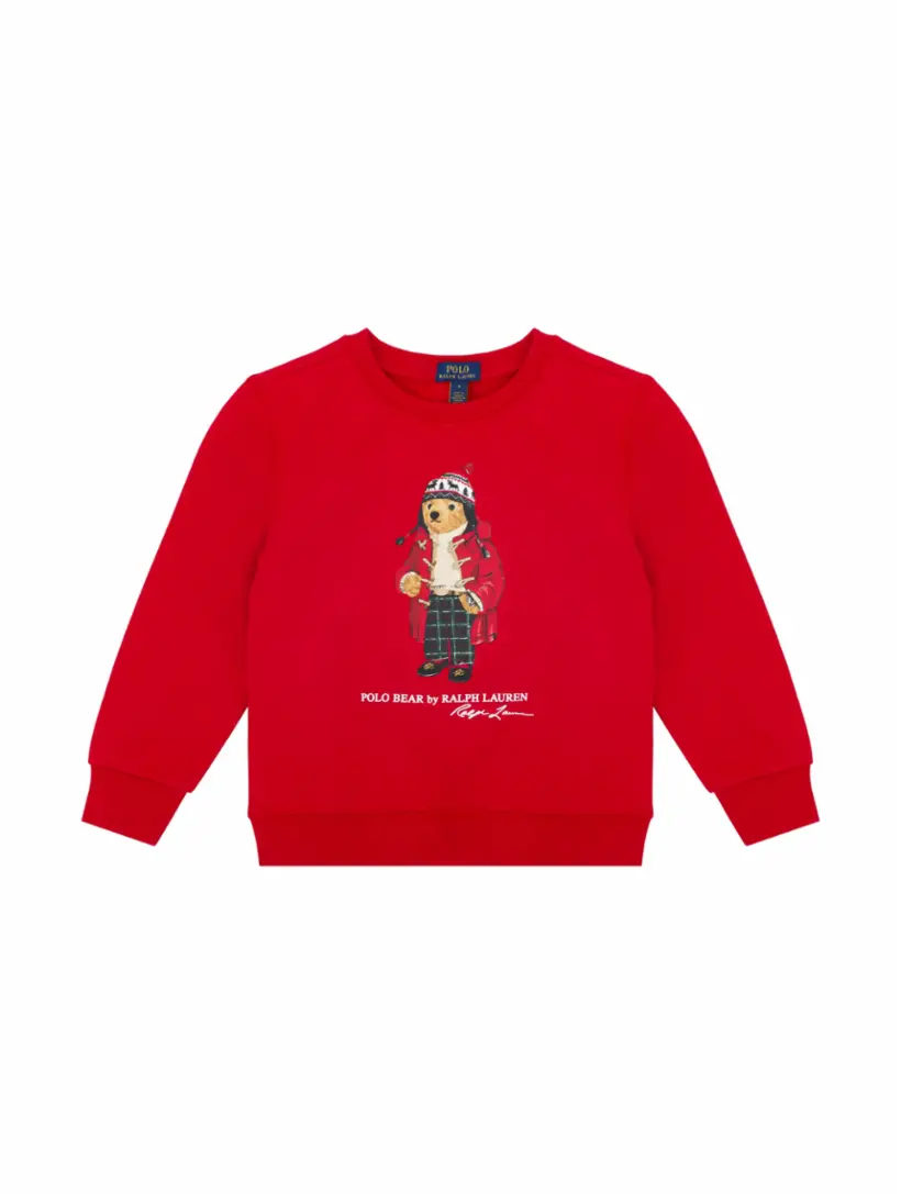 

Хлопковый свитшот Polo Bear Ralph Lauren, красный