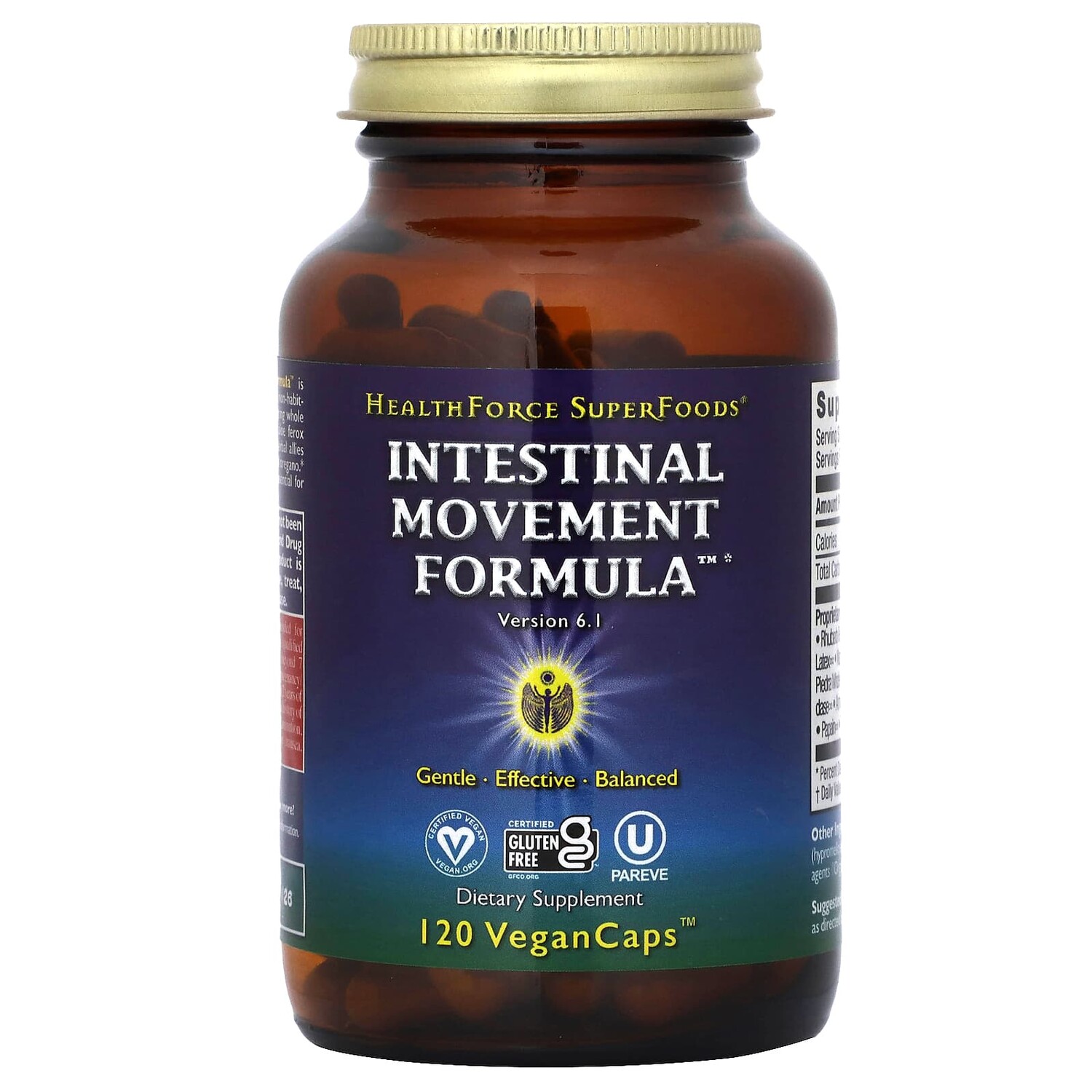 

Формула для поддержки кишечника, 120 веганских капсул, HealthForce Superfoods