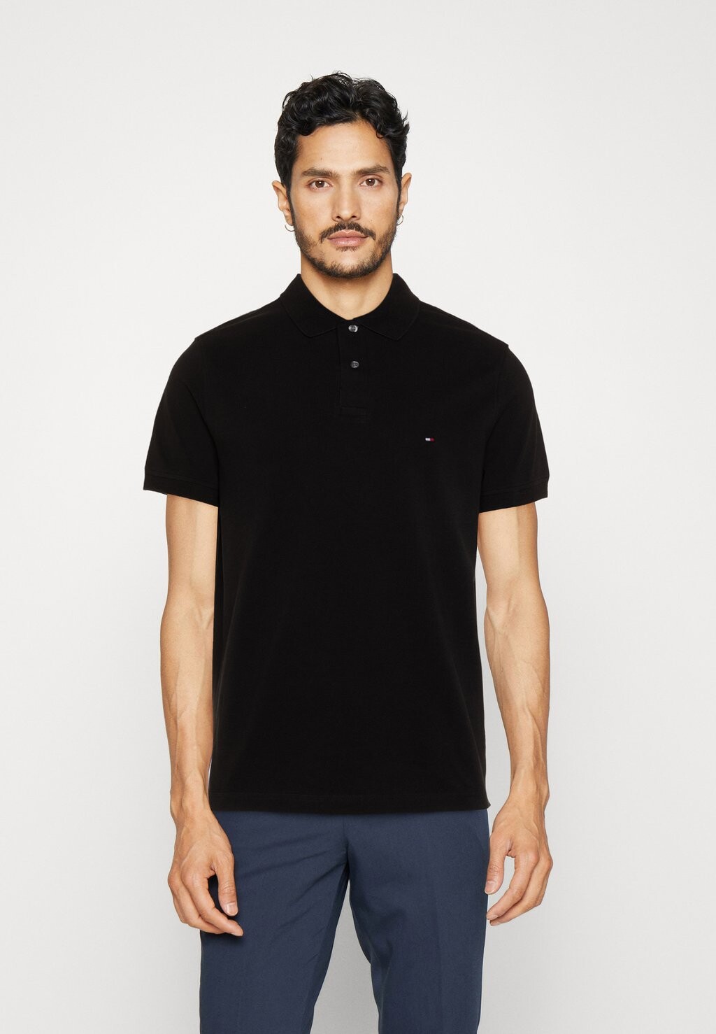 

Поло FLAG UNDER PLACKET REG Tommy Hilfiger, черный