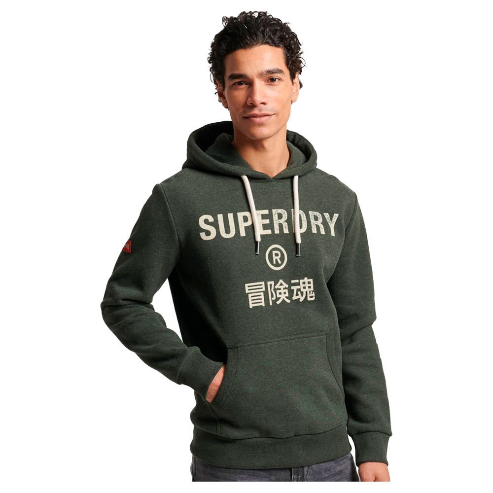 Худи Superdry Workwear Logo Vintage, зеленый