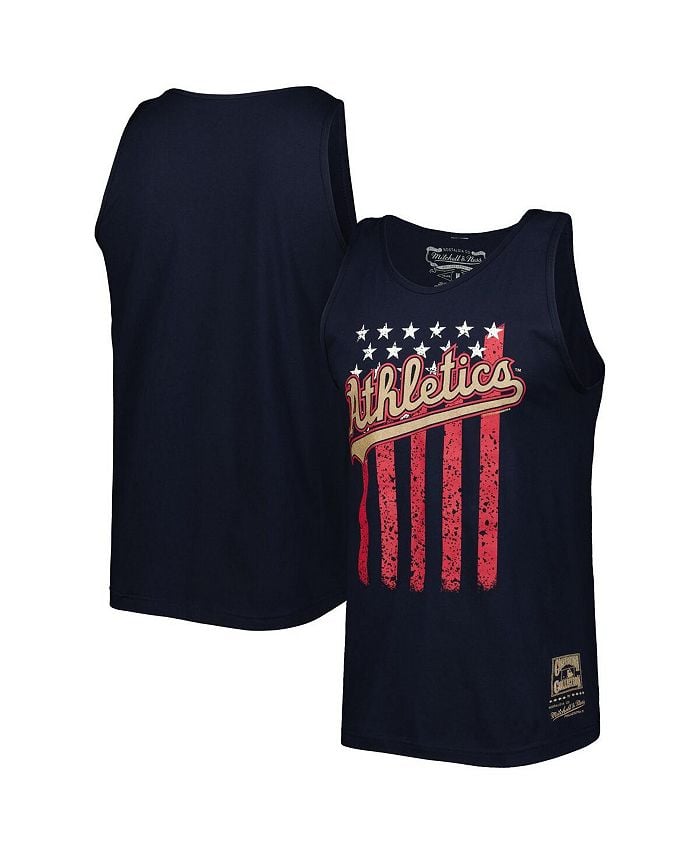 

Мужская темно-синяя майка Oakland Athletics Cooperstown Collection Stars and Stripes Mitchell & Ness, синий