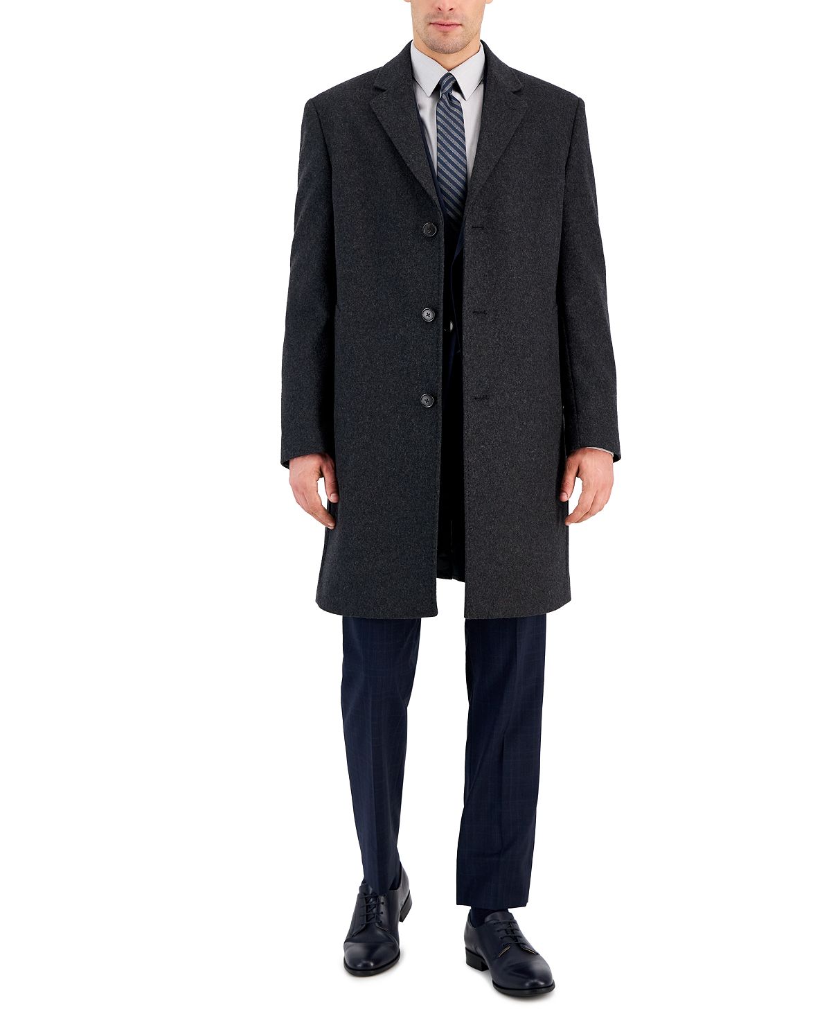 Мужские однобортные однобортные пальто классического кроя из смесовой шерсти Michael Kors