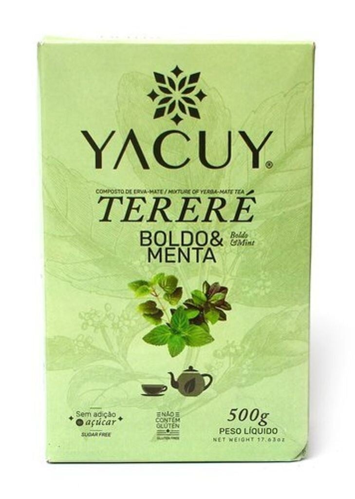 

YACUY yerba mate tea Boldo-menta 500г - Бразильский чай мате с мятой и травой болдо, чай йерба мате из высушенных на воздухе листьев мате Mate Green