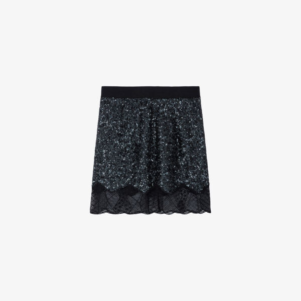 

Юбка мини Justicas из ткани с пайетками Zadig&Voltaire, цвет noir